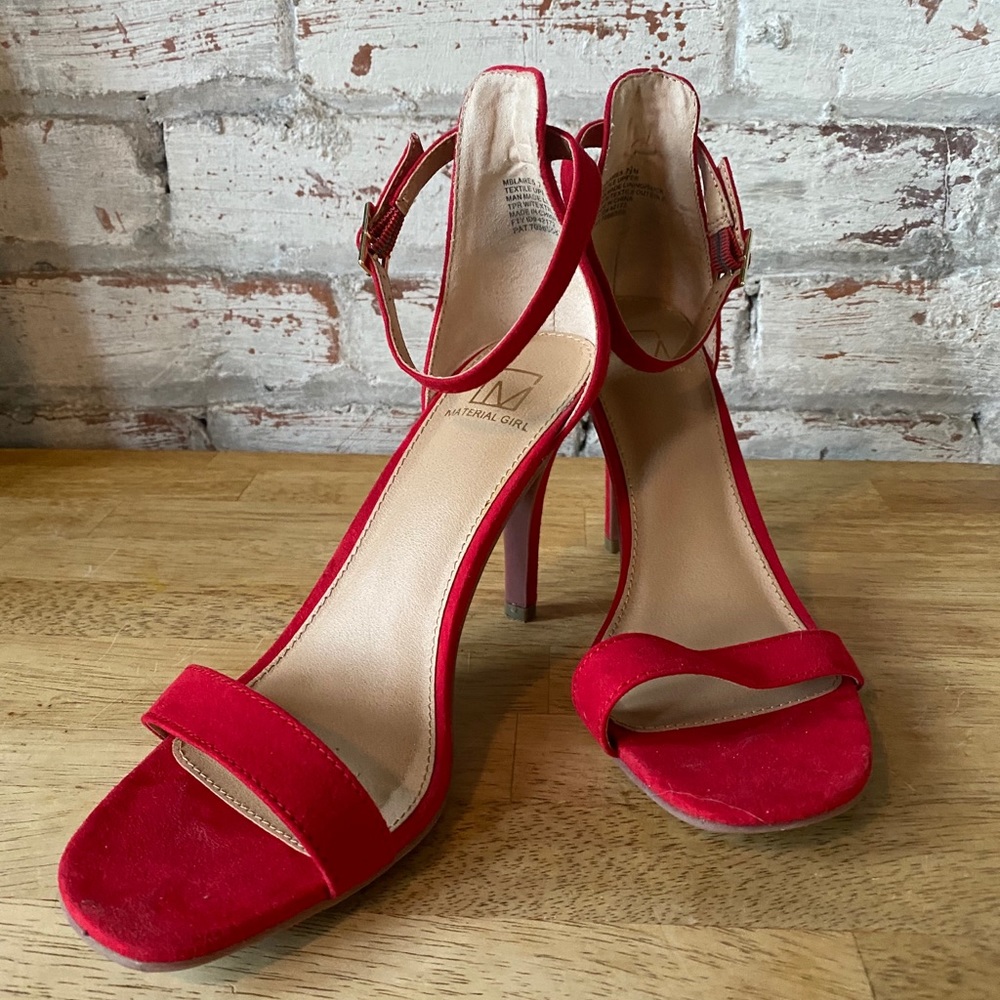 Red suede heels